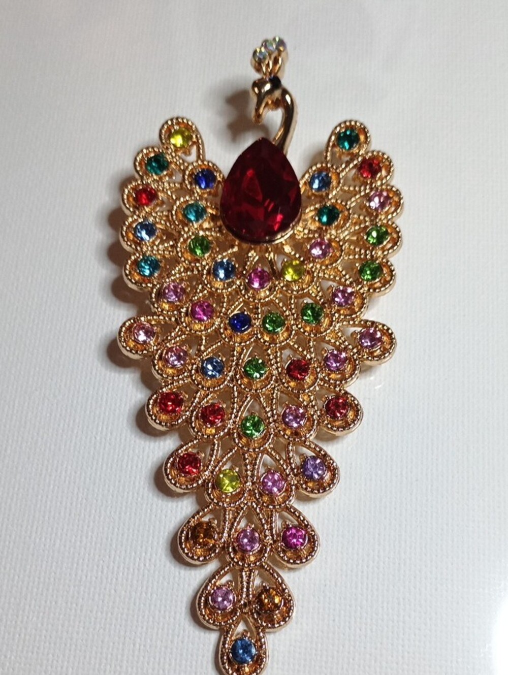 Multicolor Peacock Brooch - Picture 6 of 6